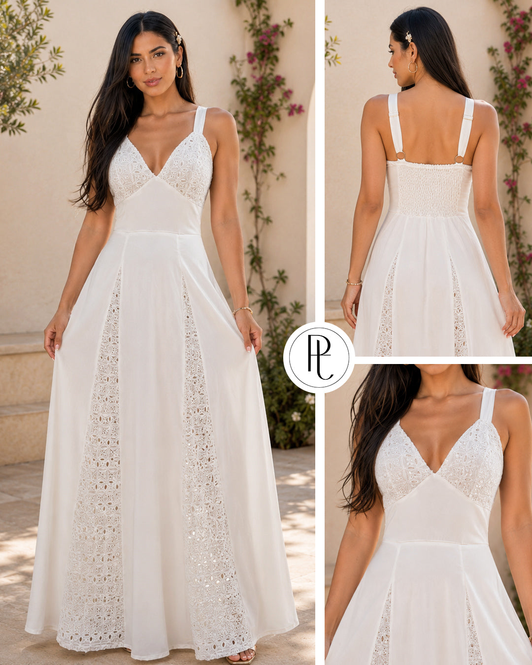 P74742 VESTIDO POLIÉSTER ROSS OJALILLO MARFIL