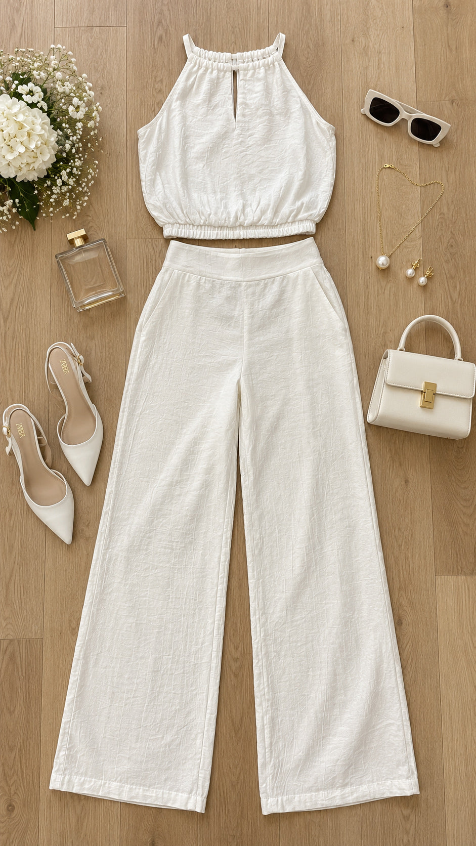 P74754 CONJUNTO SEDA CRAQUELADA MARFIL