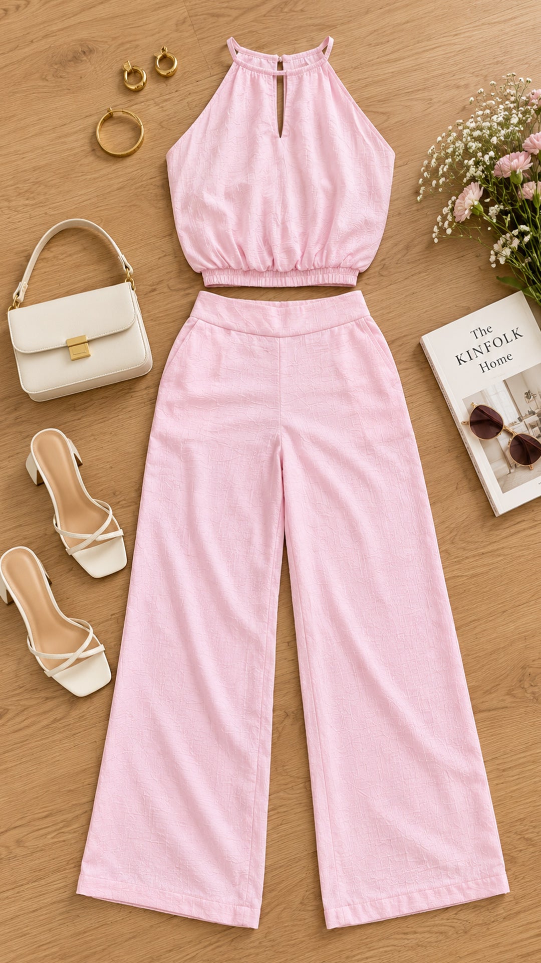 P74764 CONJUNTO SEDA GRABADA ROSADO