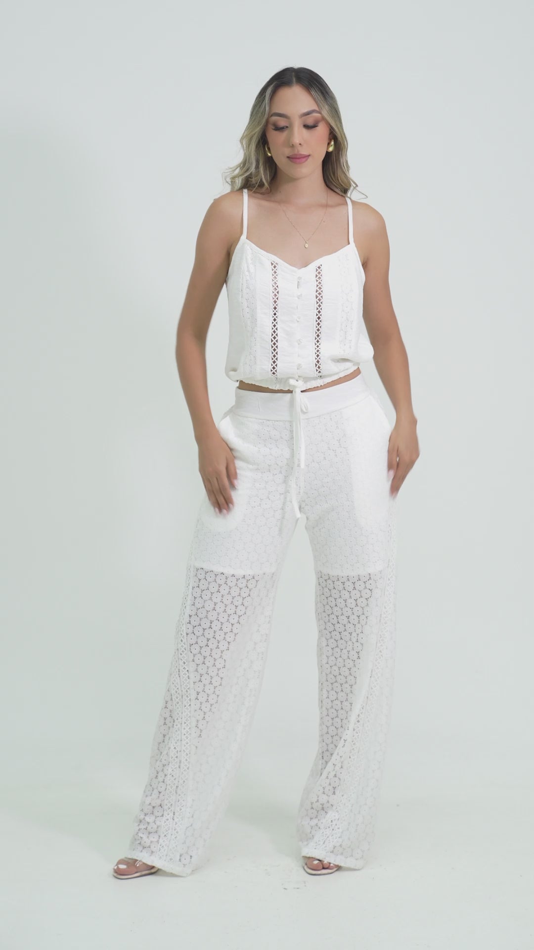 P74408 CONJUNTO LINO POLIESTER MARFIL