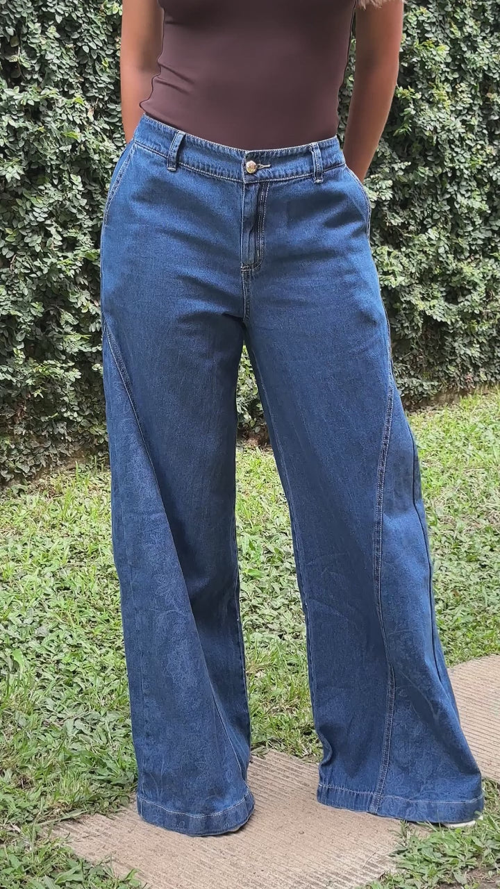 P74442 JEAN INDIGO GRABADO AZUL