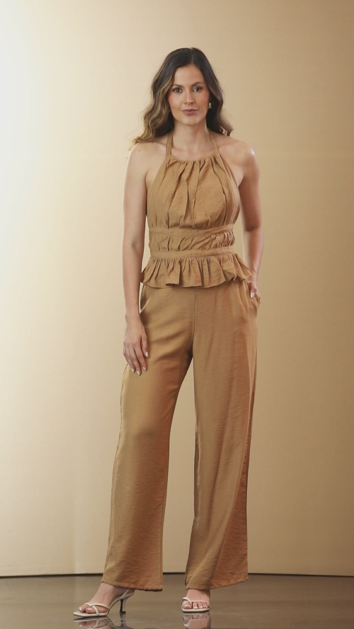 P74550 CONJUNTO LINO CREPE MIEL