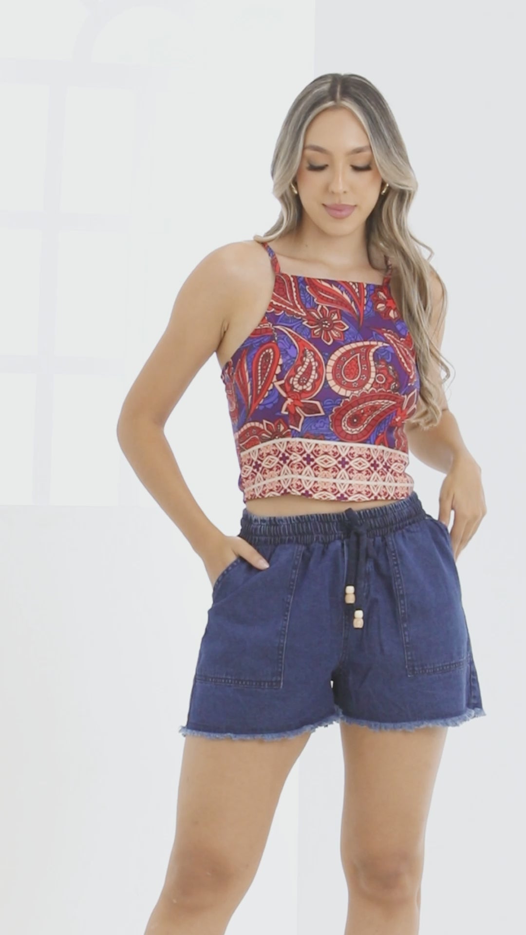 P3956 BLUSA BENGALINA ESTAMPADA MORADO