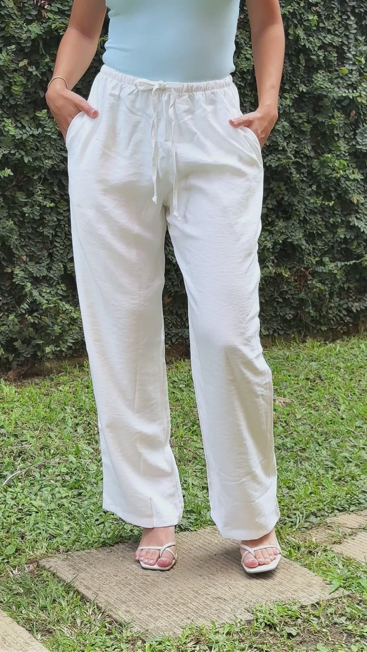 P74363 PANTALÓN POLIESTER MARFIL