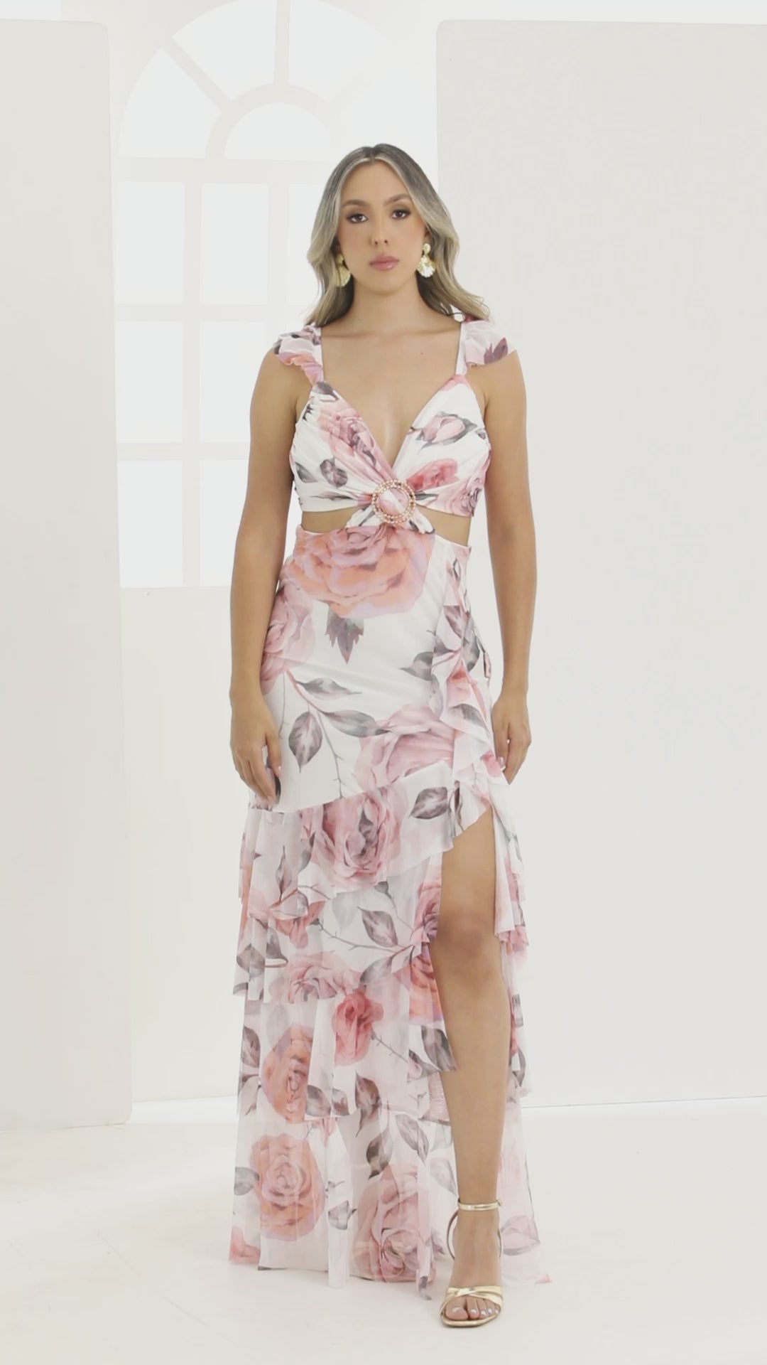 P74539 VESTIDO MALLATEX ESTAMPADA MARFIL ESTAMPADO