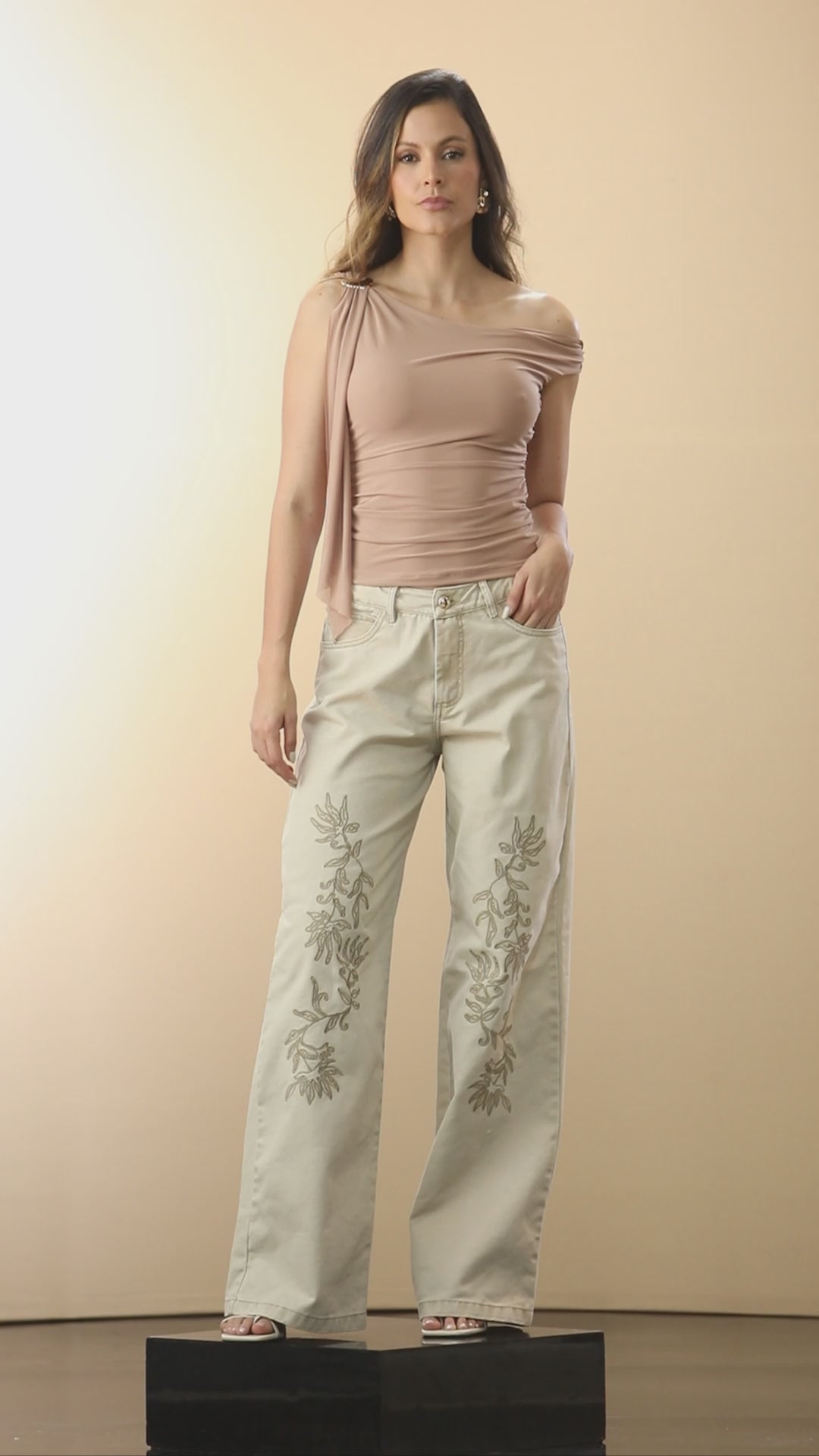 P74525 PANTALON DRILL CAMEL